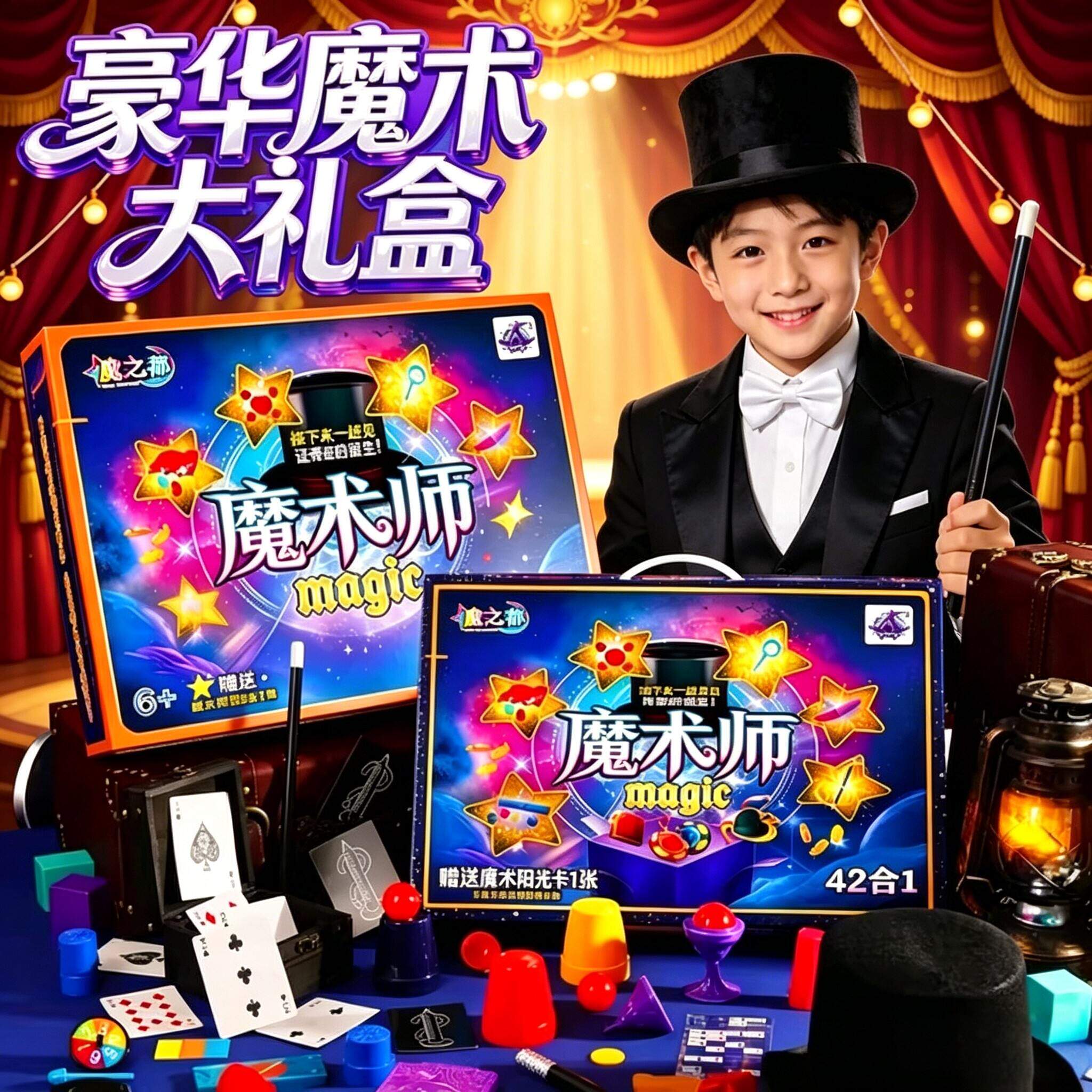 儿童变魔术道具玩具大礼盒全套小学生表演女童男孩六一儿童节礼物 - 实物图