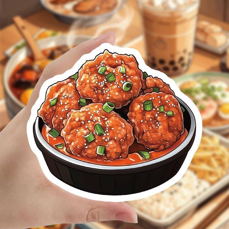 卡通韩国美食贴纸diy美食ins创意防水手机手账装饰贴画桌面