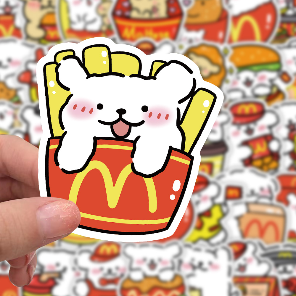 线条小狗麦麦当劳防水diy自粘