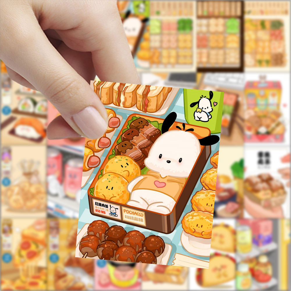 63张卡通便利店美食卡通贴纸宫崎骏漫画风格创意装饰素材手账防水