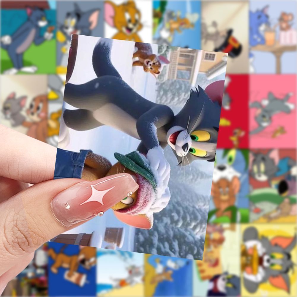 爆款猫和老鼠贴纸可爱汤姆杰瑞卡通装饰手机行李箱防水diy贴画