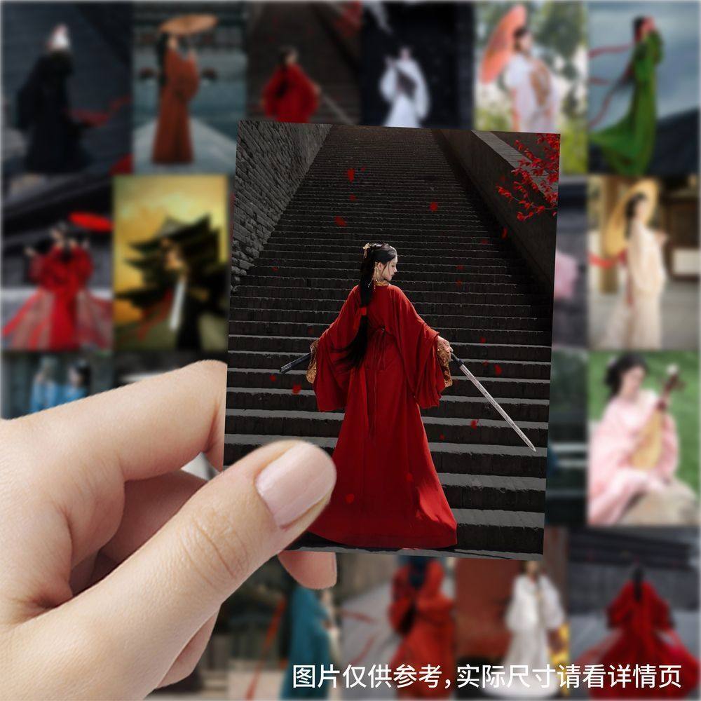 古风战国cos贴纸ins氛围古装少女壁纸贴画diy电脑装饰