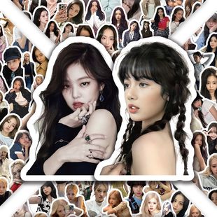 300张Blackpink高颜值金珍妮朴彩英贴纸ins风韩系手机桌面diy贴画