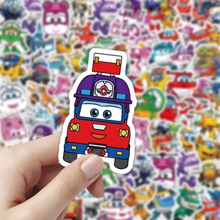 206张卡通超级飞侠贴纸动画手机防水儿童装 饰奖励创意周边贴画diy