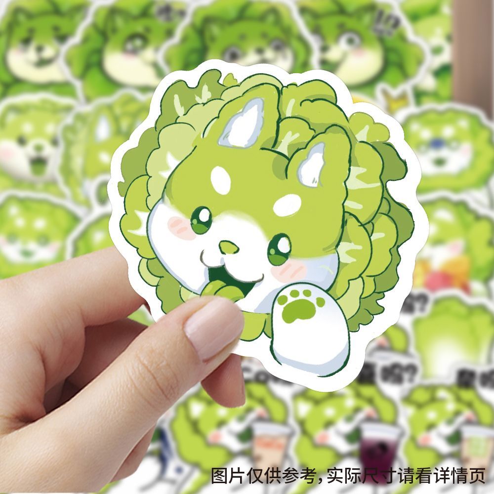 新款白菜卡通表情贴纸可爱趣味创意手机手账diy装饰贴画防水
