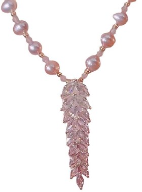 网红爆款珍珠麦穗项链女时尚轻奢小众设计吊坠气质百搭锁骨链