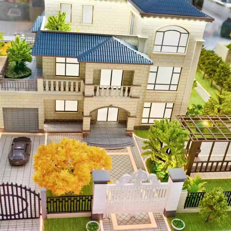 定制别墅沙盘模型新中式新农村自建房民房民居住宅别墅建筑模型