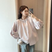 春季 新款 衬衫 孕妇装 慵懒风圆领长袖 打底宽松显瘦休闲百搭上衣潮