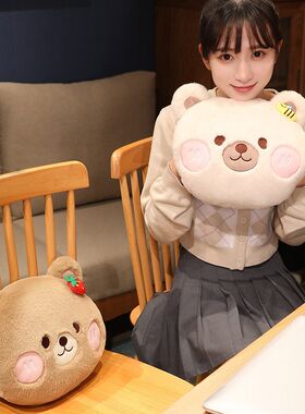 新款卡通动物暖手抱枕可爱动物毛绒玩具公仔多功能手捂女生午睡枕