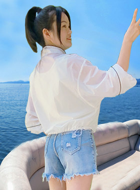 白色立领防晒衣女2025t新款小个子夏季薄款外套超好看短款防晒服