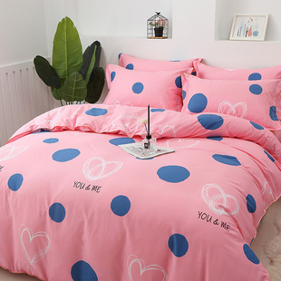 100%纯棉四件套1.35床单t一米八床被套200x230全棉亲肤被罩1.5米
