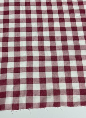 E182夏季粉色方格印花雪纺布头 柔软透气垂坠裙子上衣diy服装面料