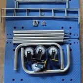 双层手推车三层推车餐车工具车两层推货车平板车把手双层推车配件