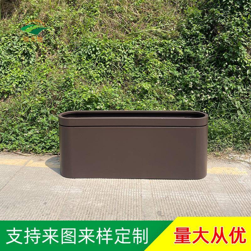 花箱定制不锈钢304铁艺花坛组合镀锌钢花槽商业移动花箱花架