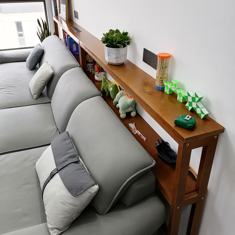 沙发后置物架靠墙长条实木多层书架缝隙架窄桌子床头床尾背柜架子