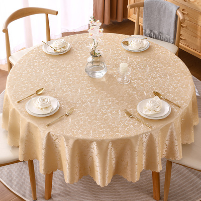 防水防烫防油免洗圆形餐桌布家用酒店饭店饭厅大圆桌桌布桌布欧式