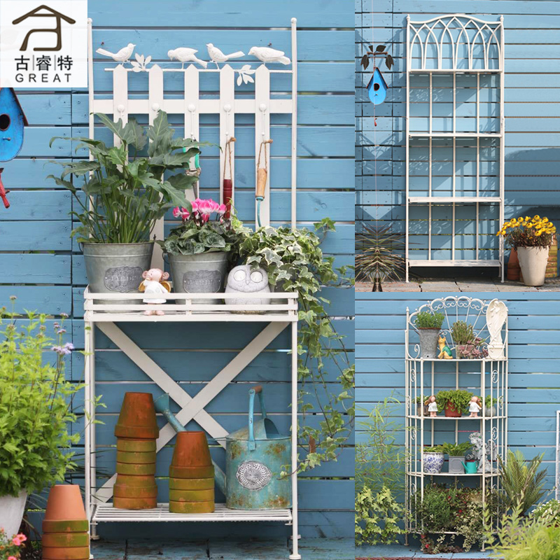 阳台多层花架置物架落地式铁艺室外多肉花盆收纳展示架可折叠靠墙