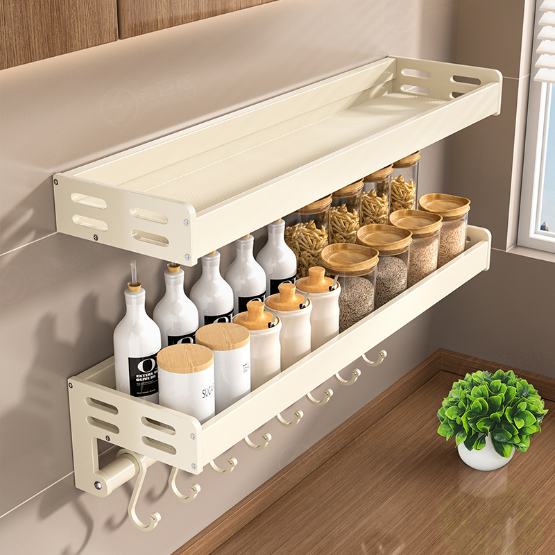 厨房置物架调料架多功能家用调味料盒罐墙上壁挂式不锈钢收纳架子