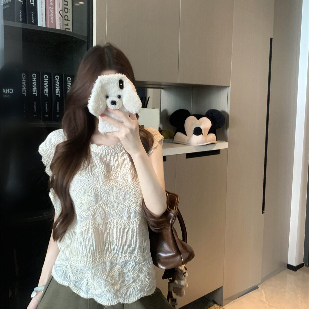 2026夏季新款复古百搭蕾丝钩花镂空无袖针织马甲女背心上衣