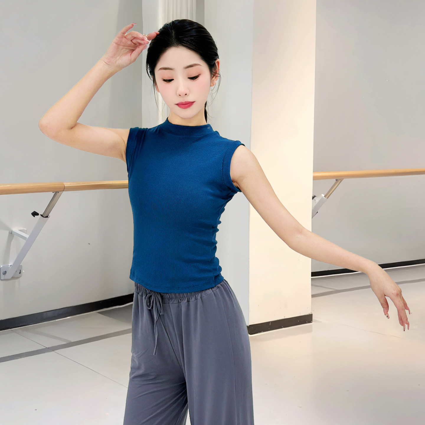 悦姿夏季无袖舞蹈练功背心女款图片