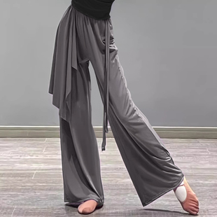 现代舞女秋冬成人艺考形体服中国舞蹈飘带阔腿裤 古典舞垂感练功服