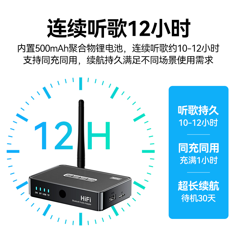 蓝牙接收器5.1老式音箱音响功放机AUX改装转无线蓝牙音频模块