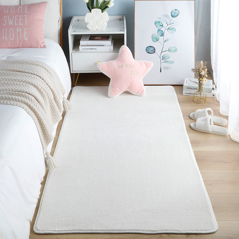 地毯卧室in风床边毯白色短毛家用客厅茶几飘窗房间满铺地垫,居家布艺,床边毯,淘宝优惠券,粉丝福利购,淘宝优惠卷