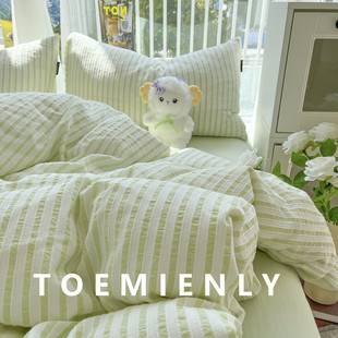 in风春夏水洗棉被单件x2x23cm泡泡纱被单被罩宿舍三件