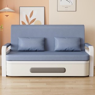 实木折叠沙发床两用科技布小户型阳台多功能单人床伸缩床新款