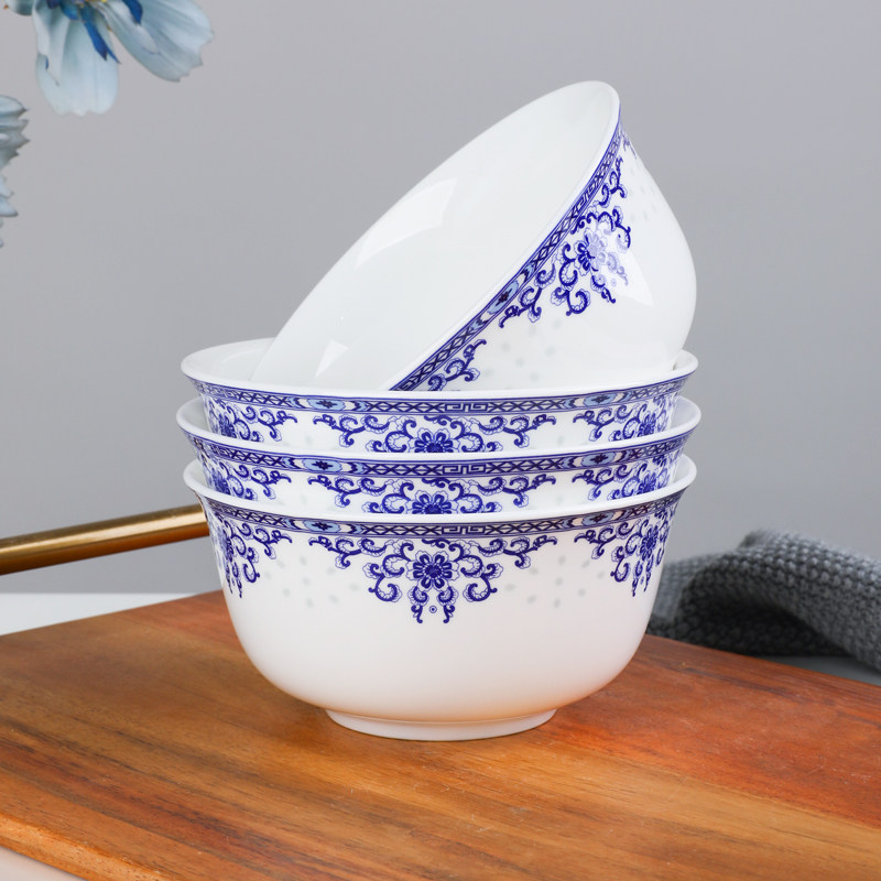 个釉下彩金钟碗家用米饭碗小汤碗面碗粥碗学生碗骨瓷碗陶瓷餐具,餐饮具,碗,淘宝优惠券,粉丝福利购,淘宝优惠卷