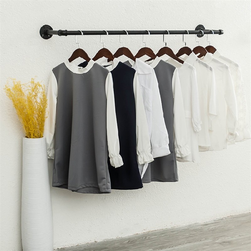 壁挂打孔阳台晾衣架家用单杆式卫生间凉衣架创意室内挂衣杆