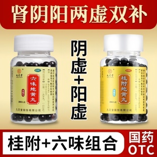 肾阴阳两虚双补】九芝堂桂附地黄丸温补肾阳虚搭六味地黄丸肾阴虚