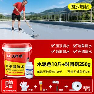 沃特浦防水涂料屋顶裂缝渗水补漏专用防水胶材料外墙面防漏堵漏王