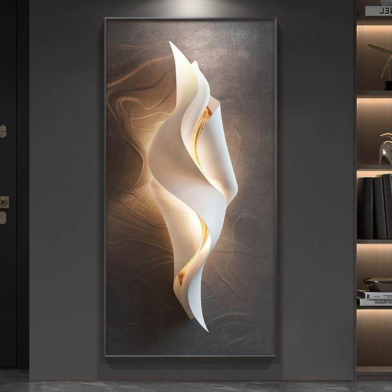 轻奢高级感入户门玄关装饰画简约现代走廊过道尽头墙壁画高端挂画