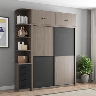 简约现代衣柜移门衣橱柜子家用卧室衣柜出租房用北欧推拉门大衣柜