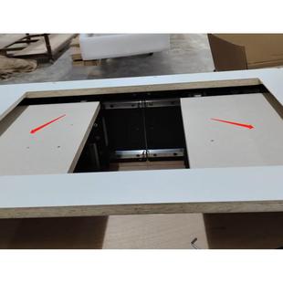 桌面双开平移变轨抬升轨道五金 电动平移升降台面板隐形滑轨导轨