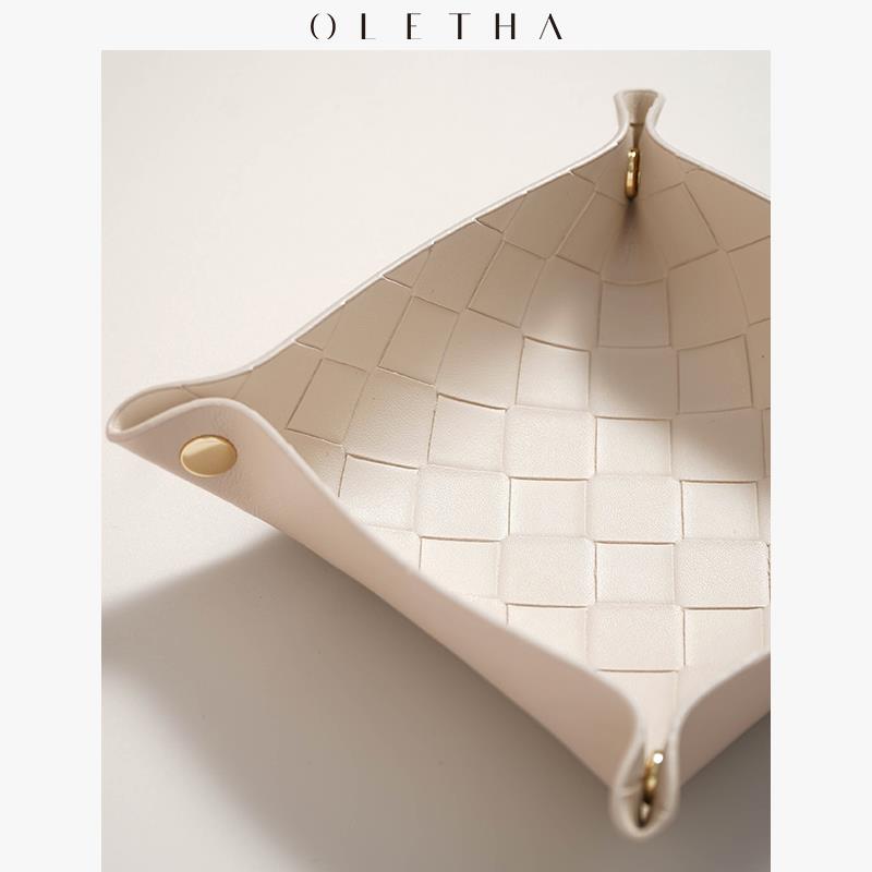 OLETHA轻奢入户玄关钥匙首饰收纳盒茶几杂物高级感桌面托盘摆件