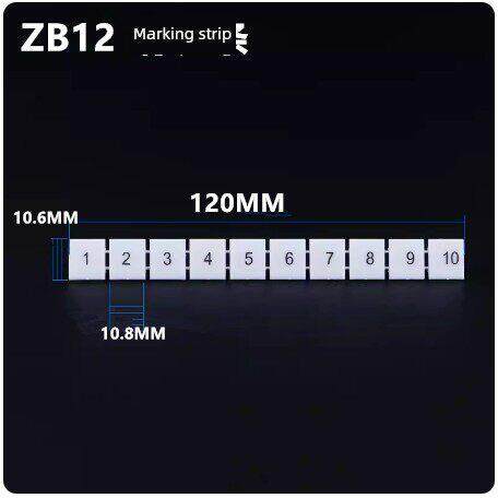 ZB12记号牌接线端子配件空白标记条 UK16N号码牌标签条100条