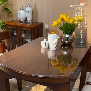 椭圆形PVC软玻璃防水防油防烫B防油免洗透明桌垫塑料餐桌垫水晶