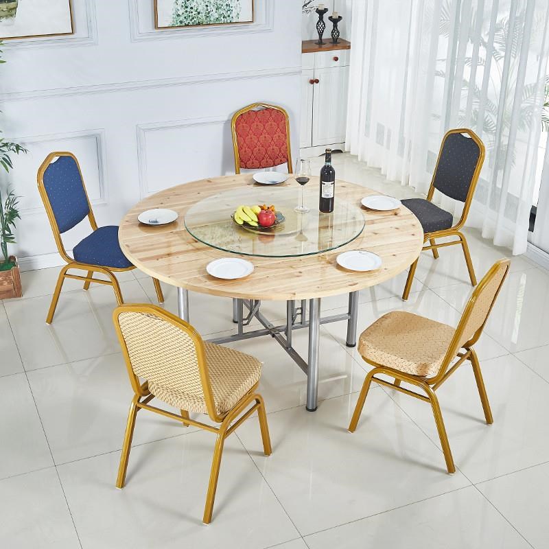 圆桌面板实木大圆桌面15人圆型餐桌加固杉木带转盘圆台面不折叠