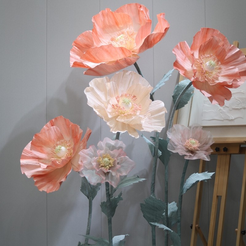 超大型纸艺花手工定制纸花商场美陈婚礼装饰道具路引婚庆橱窗布置