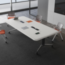 吸塑折叠会议桌可对折长条桌子培训桌拼接可移动办公带轮子餐桌