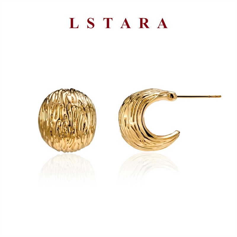 LSTARA松果耳钉18K金