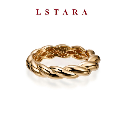 LSTARA麻花戒指18K金