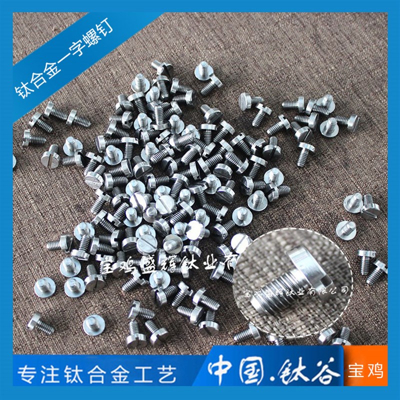 钛合金一字螺钉 TC4/GR5 机加表面宝鸡厂家直供耐腐蚀CNC精密加工
