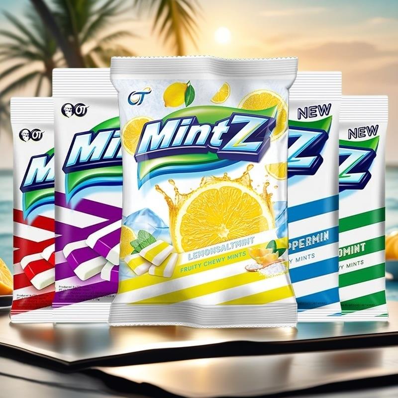 明茨mintz薄荷软糖袋装薄荷糖印尼进口糖果清凉清新口气零食