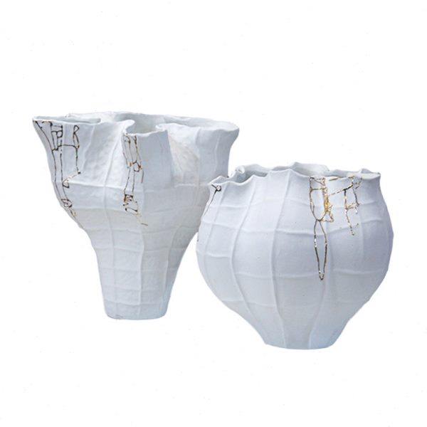 轻奢简约现代黑白色鎏金陶瓷花瓶摆件样板间家居客厅艺术干插花器,家居饰品,花瓶,淘宝优惠券,粉丝福利购,淘宝优惠卷