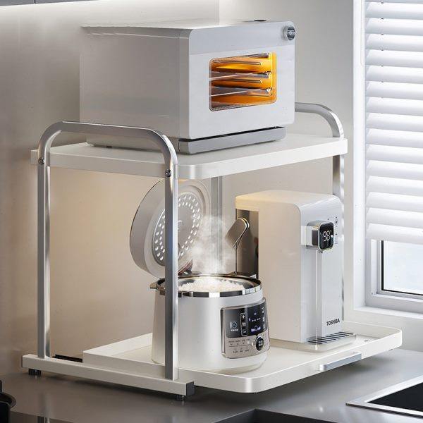 不锈钢微波炉置物架厨房小电器烤箱电饭煲收纳架子台面抽拉式专用,厨房/烹饪用具,微波炉置物架,淘宝优惠券,粉丝福利购,淘宝优惠卷