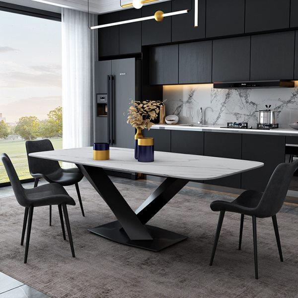 意式极简约岩板餐桌椅组合现代小户型长方形家用饭桌交叉文字餐台,住宅家具,岩板餐桌,淘宝优惠券,粉丝福利购,淘宝优惠卷