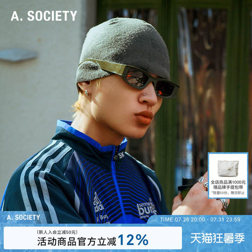 A.SOCIETY BOLD ACETATE 方框防晒高级感墨镜BRAXTON